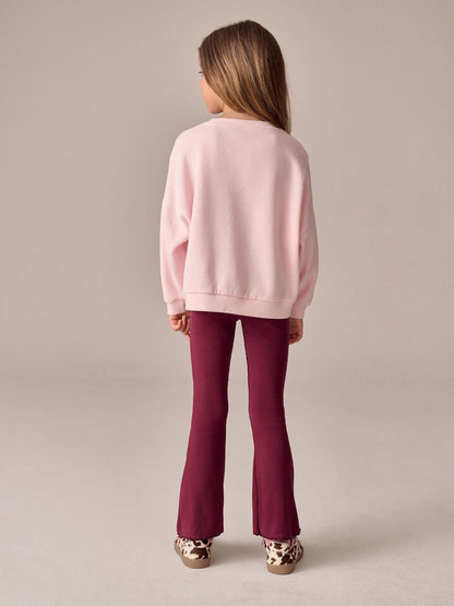 |BigGirl| Moletom Canelado Aconchegante De Manga Comprida Hello Kitty Rosa (3-16 anos)