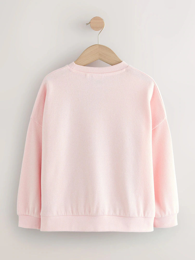 |BigGirl| Moletom Canelado Aconchegante De Manga Comprida Hello Kitty Rosa (3-16 anos)