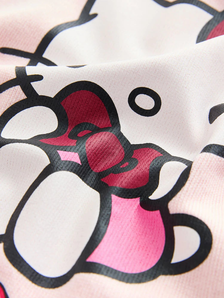 |BigGirl| Moletom Canelado Aconchegante De Manga Comprida Hello Kitty Rosa (3-16 anos)