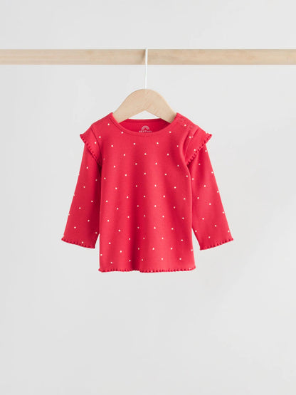 |BabyGirl| Conjunto De 2 Peças De Blusa e Leggings Vermelhas Para Bebê (0 meses a 2 anos)