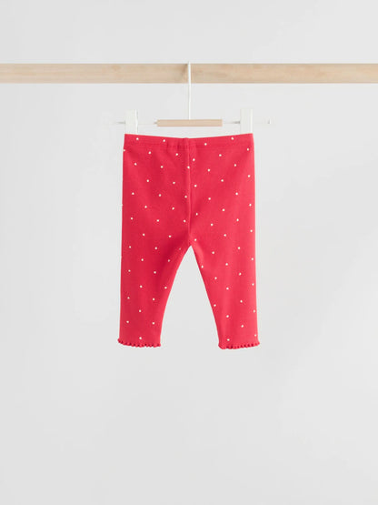 |BabyGirl| Conjunto De 2 Peças De Blusa e Leggings Vermelhas Para Bebê (0 meses a 2 anos)