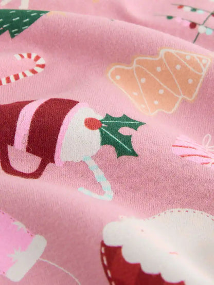 |BigGirl| Leggings De Natal Rosa (3-16 anos)