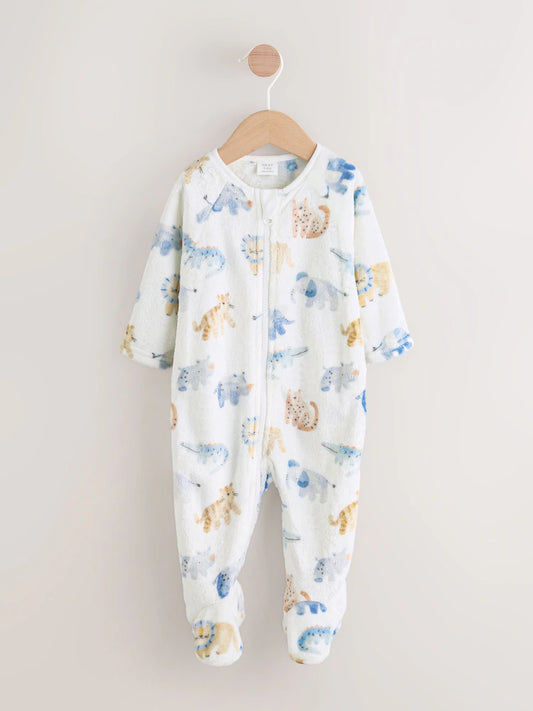 |BabyBoy| Macacão de dormir para bebê Safari Fleece cru
