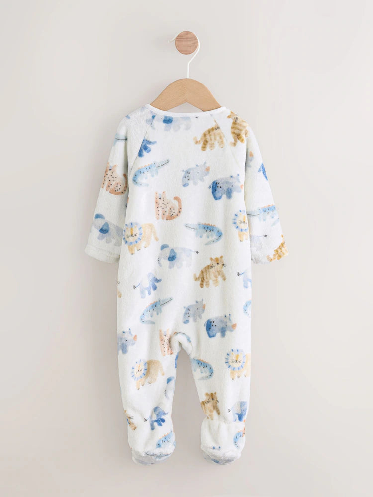 |BabyBoy| Macacão de dormir para bebê Safari Fleece cru