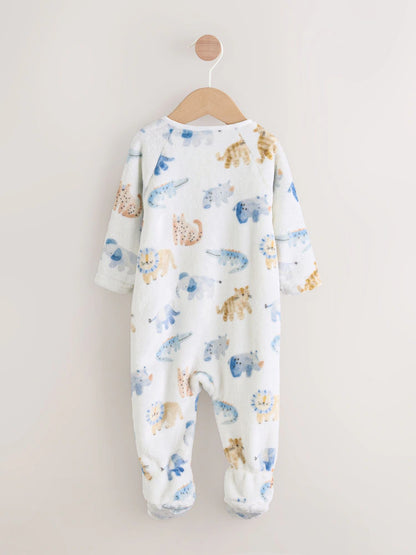 |BabyBoy| Macacão de dormir para bebê Safari Fleece cru
