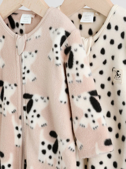 |BabyBoy| Macacão De Dormir Neutro Com Zíper Bidirecional Em Microfibra Para Bebês, Pacote com 2