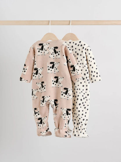 |BabyBoy| Macacão De Dormir Neutro Com Zíper Bidirecional Em Microfibra Para Bebês, Pacote com 2