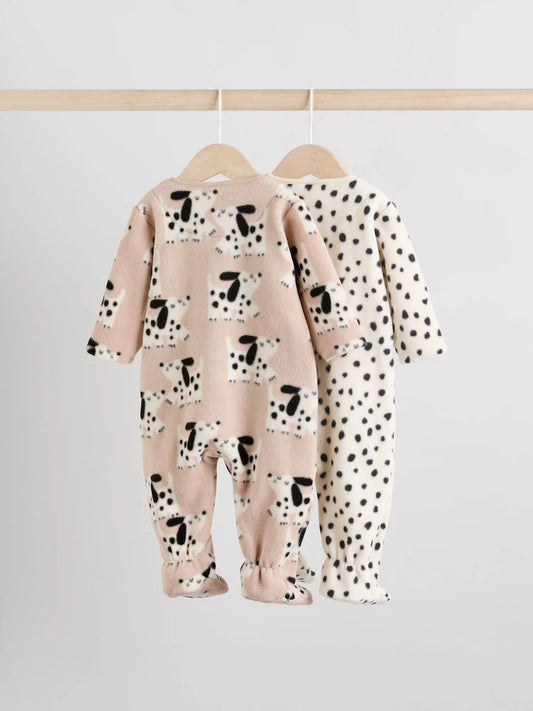 |BabyBoy| Macacão De Dormir Neutro Com Zíper Bidirecional Em Microfibra Para Bebês, Pacote com 2