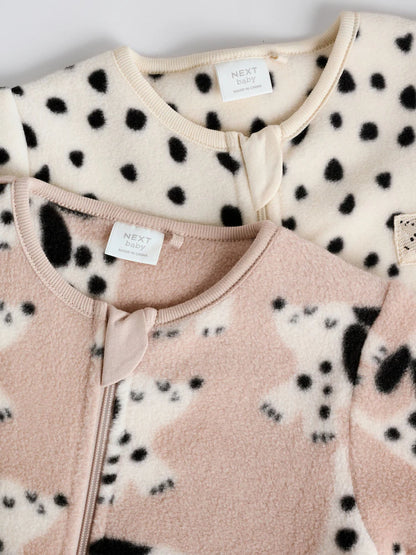 |BabyBoy| Macacão De Dormir Neutro Com Zíper Bidirecional Em Microfibra Para Bebês, Pacote com 2