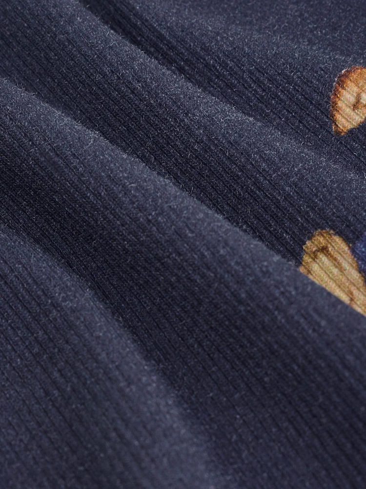 |Girl| Camiseta De Manga Comprida Com Estampa De Urso Azul Marinho (3 meses a 7 anos)