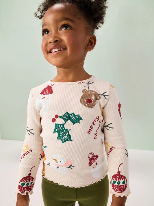 |Girl| Blusa Texturizada De Manga Comprida Com Listras Rosa/Azul (3-16 anos)