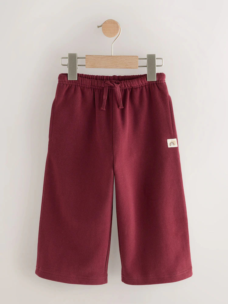 |Girl| Calça De Moletom Vermelha Bordô Com Perna Larga (3 meses a 7 anos)