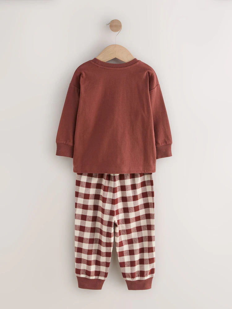 |Boy| Pijama de Natal Individual Em Formato De Boneco De Gengibre Vermelho/Verde (9 meses a 10 anos)