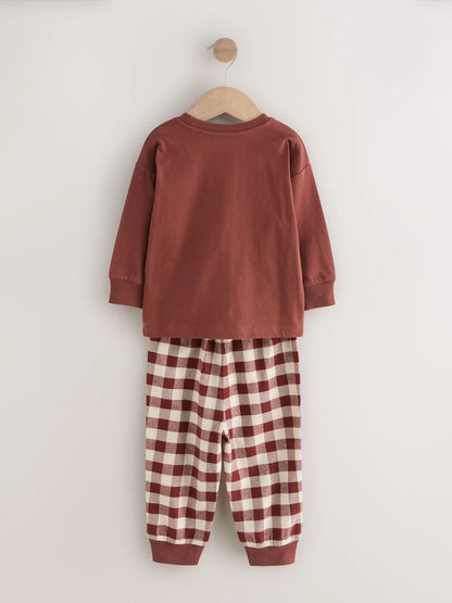 |Boy| Pijama de Natal Individual Em Formato De Boneco De Gengibre Vermelho/Verde (9 meses a 10 anos)