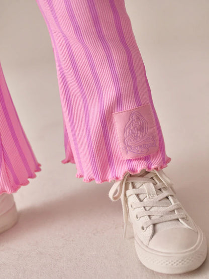 |Girl| Conjunto De Moletom e Legging Flare Da Princesa Rapunzel Rosa Da Disney (3 meses a 7 anos)