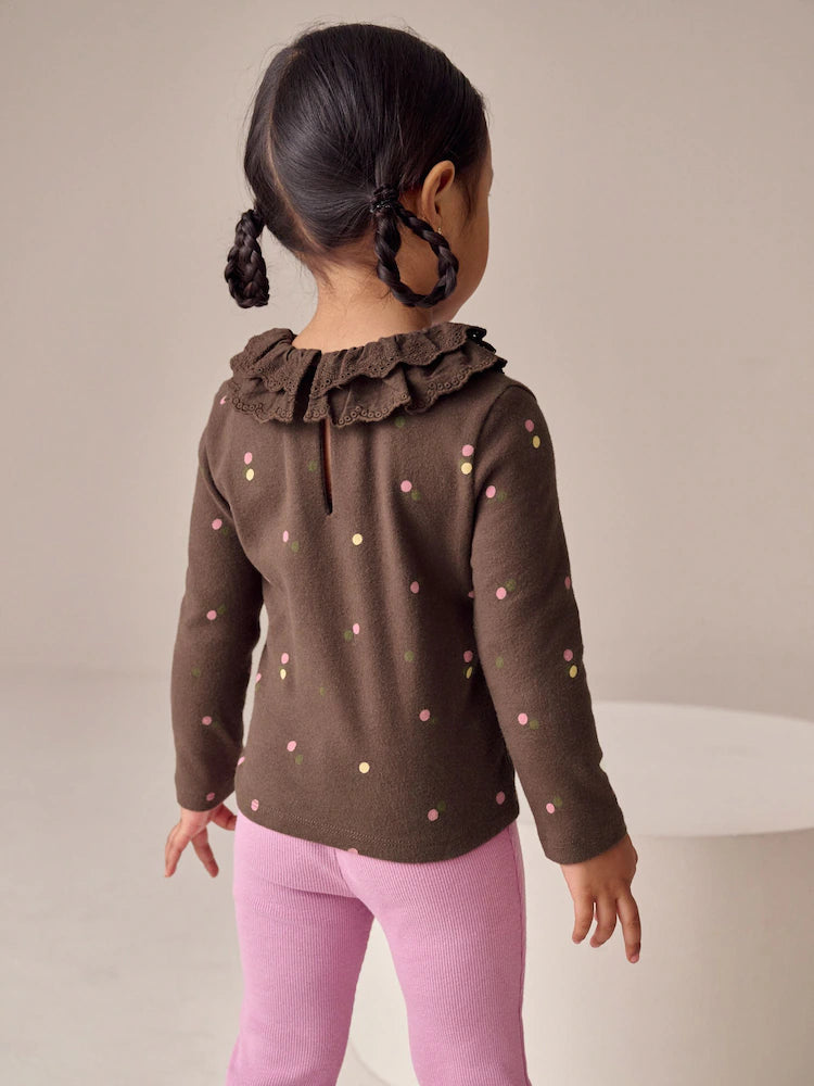 |Girl| Blusa De Gola Longa Marrom Chocolate (3 meses a 7 anos)