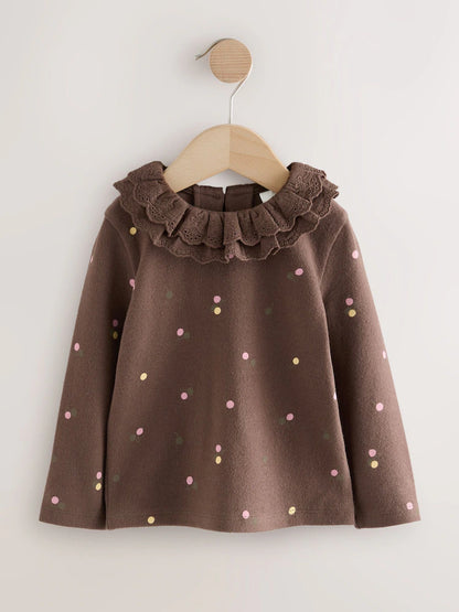 |Girl| Blusa De Gola Longa Marrom Chocolate (3 meses a 7 anos)