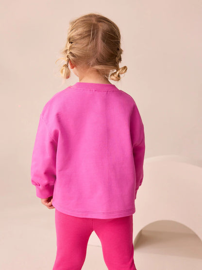 |Girl| Camiseta Manga Comprida Com Personagem De Nuvem Arco-íris Rosa (3 meses a 7 anos)