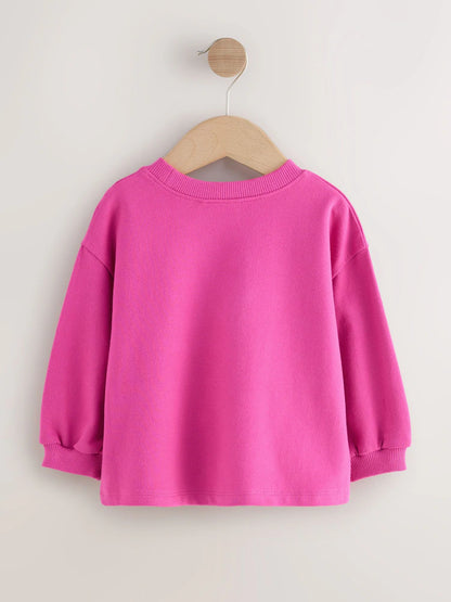 |Girl| Camiseta Manga Comprida Com Personagem De Nuvem Arco-íris Rosa (3 meses a 7 anos)