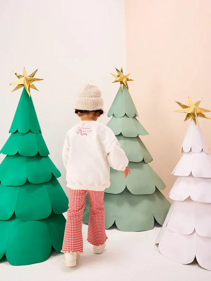 |Girl| Conjunto De Blusa e Calça Flare De Manga Comprida Minnie Mouse Cru/Vermelho (3 meses a 7 anos)