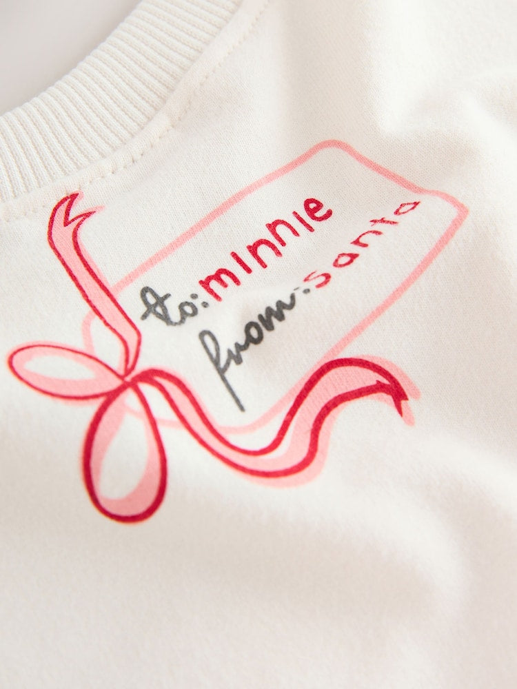 |Girl| Conjunto De Blusa e Calça Flare De Manga Comprida Minnie Mouse Cru/Vermelho (3 meses a 7 anos)