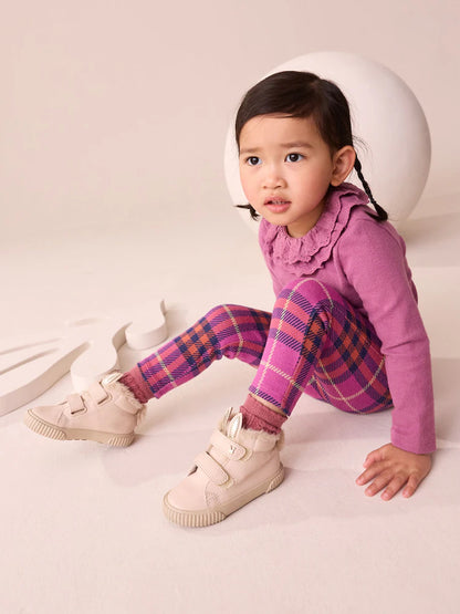 |Girl| Legging Xadrez Roxa (3 meses a 7 anos)