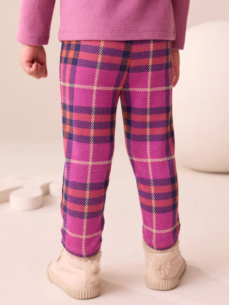 |Girl| Legging Xadrez Roxa (3 meses a 7 anos)