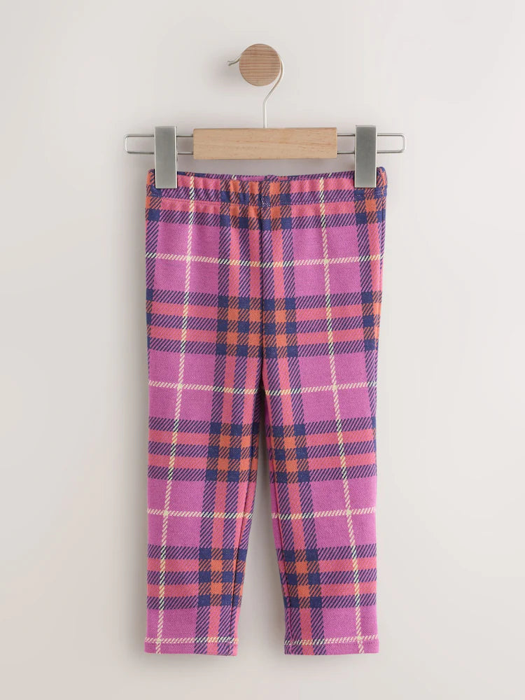 |Girl| Legging Xadrez Roxa (3 meses a 7 anos)