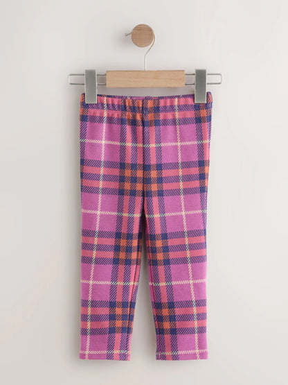 |Girl| Legging Xadrez Roxa (3 meses a 7 anos)