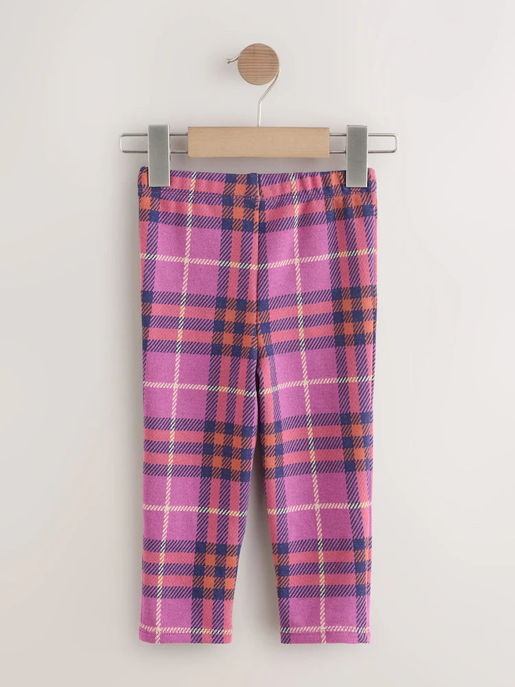 |Girl| Legging Xadrez Roxa (3 meses a 7 anos)