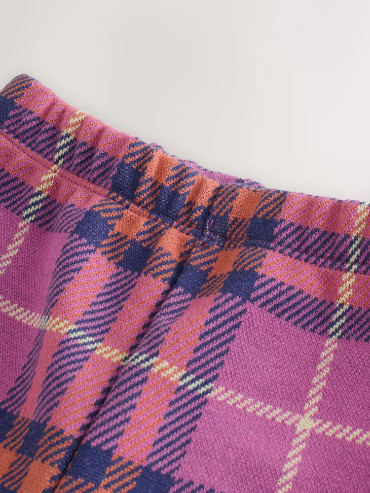 |Girl| Legging Xadrez Roxa (3 meses a 7 anos)