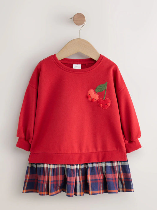 |Girl| Vestido Xadrez Vermelho (3 meses a 7 anos)