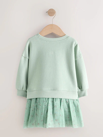 |Girl| Vestido De Festa Blue Bunny Sweat (3 meses a 7 anos)