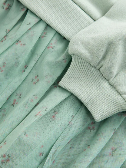 |Girl| Vestido De Festa Blue Bunny Sweat (3 meses a 7 anos)