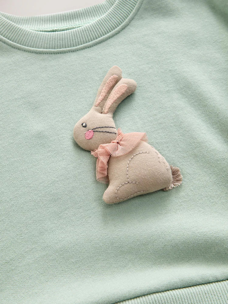 |Girl| Vestido De Festa Blue Bunny Sweat (3 meses a 7 anos)
