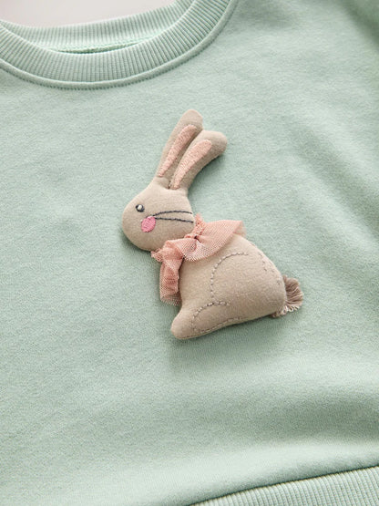 |Girl| Vestido De Festa Blue Bunny Sweat (3 meses a 7 anos)