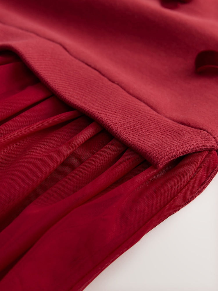 |Girl| Vestido De Festa Com Laço Vermelho (3 meses a 7 anos)