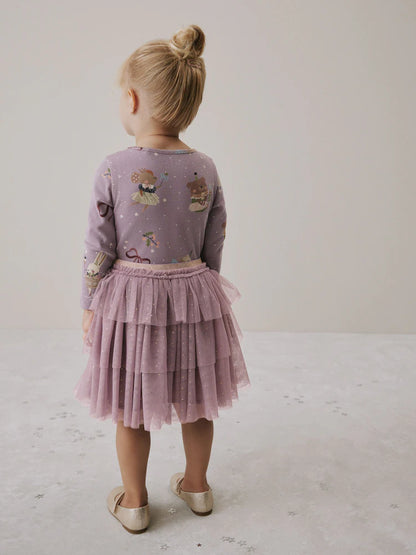 |Girl| Vestido De Festa Com Saia Tutu Roxa (3 meses a 7 anos)