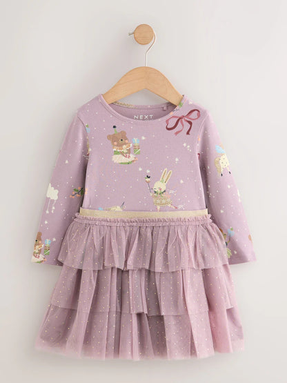 |Girl| Vestido De Festa Com Saia Tutu Roxa (3 meses a 7 anos)