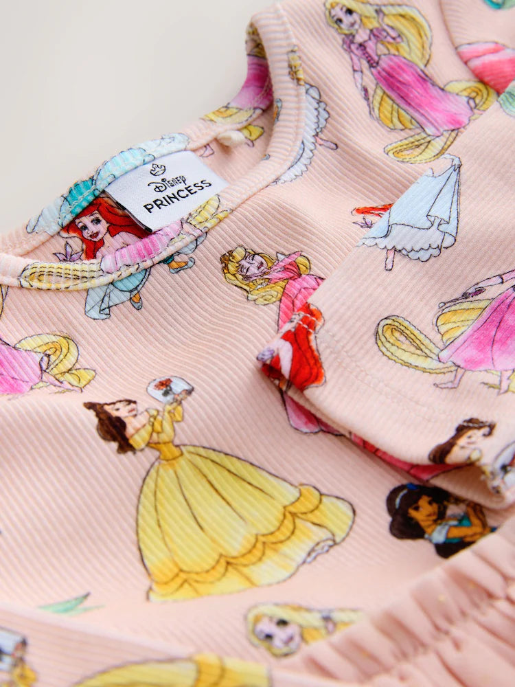 |Girl| Vestido De Festa De Malha Rosa Da Princesa Disney (3 meses a 7 anos)