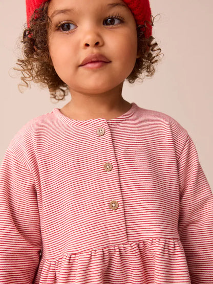 |Girl| Vestido De Moletom Rosa Com Estampa De Cachorro (3 meses a 7 anos)