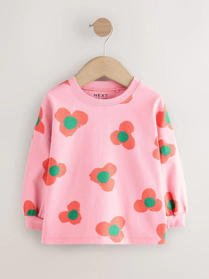 |Girl| Blusas De Manga Comprida Com Personagens Do Arco-íris, Pacote Com 3 (3 meses a 7 anos)