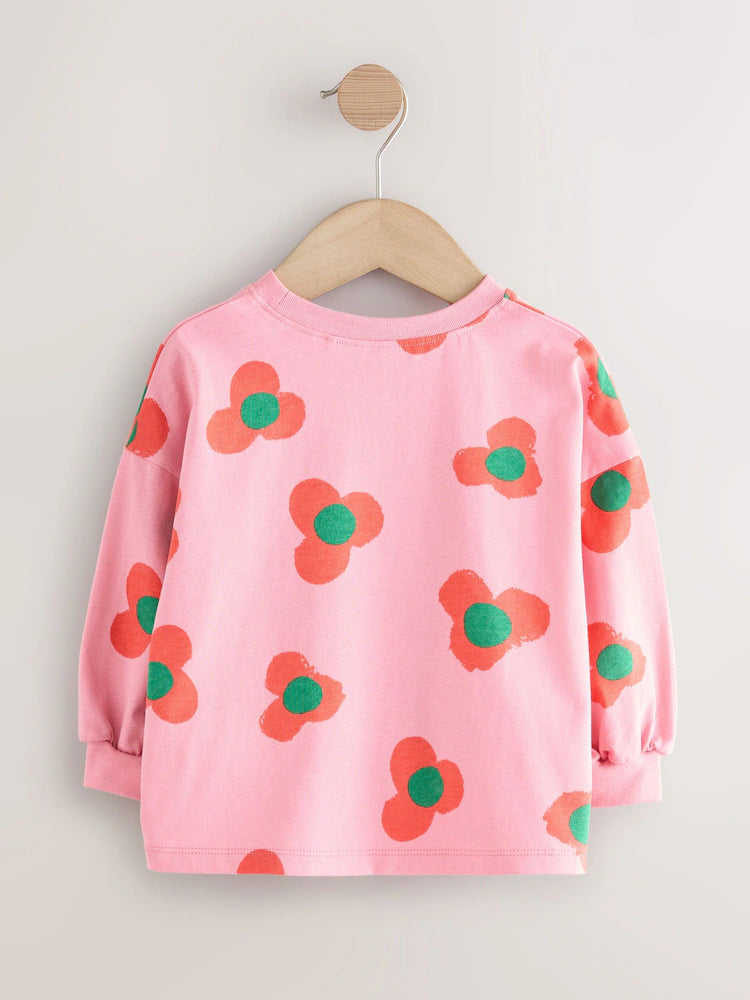 |Girl| Blusas De Manga Comprida Com Personagens Do Arco-íris, Pacote Com 3 (3 meses a 7 anos)