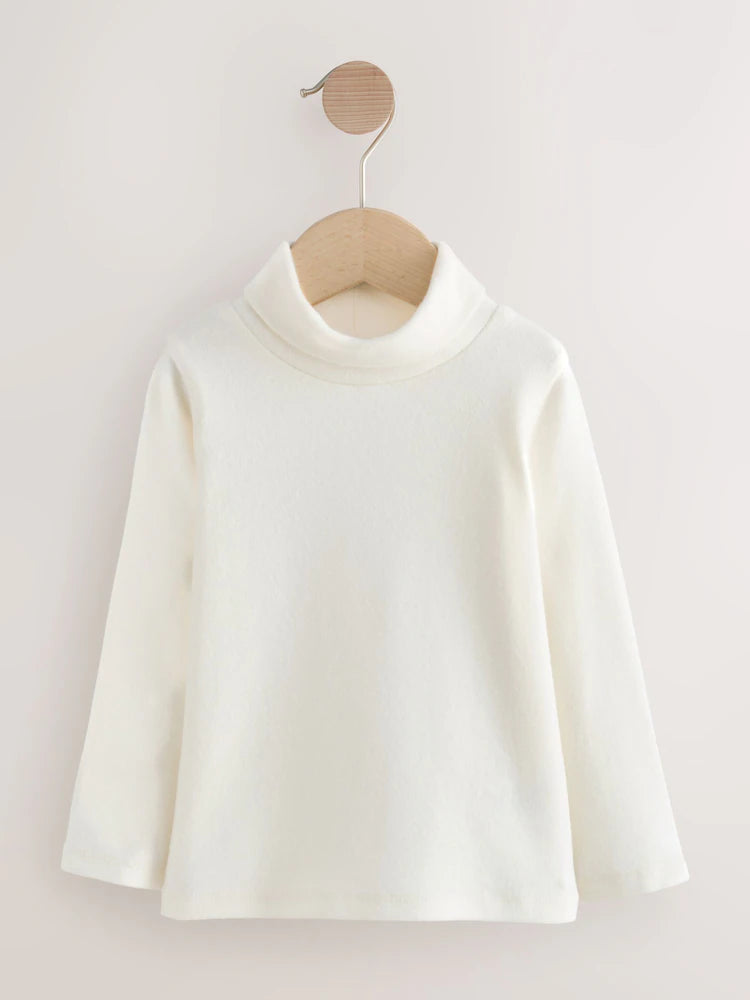 |Girl| Blusas De Gola Alta Rosa/Branca/Azul, Pacote Com 3 (3 meses a 7 anos)