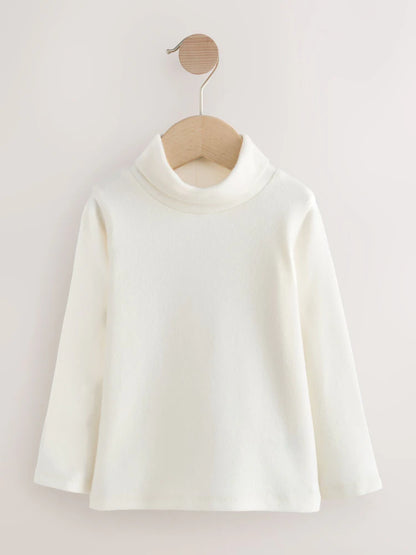 |Girl| Blusas De Gola Alta Rosa/Branca/Azul, Pacote Com 3 (3 meses a 7 anos)