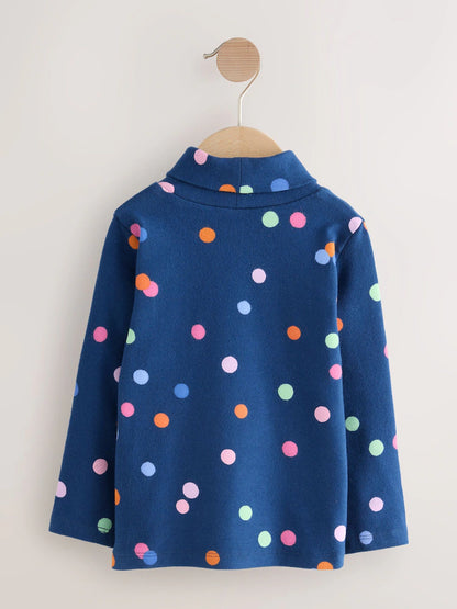 |Girl| Blusas De Gola Alta Rosa/Branca/Azul, Pacote Com 3 (3 meses a 7 anos)