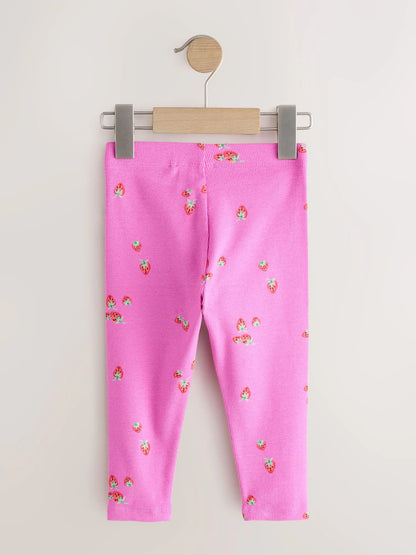 |Girl| Pacote Com 5 Leggings Caneladas Rosa (3 meses a 7 anos)