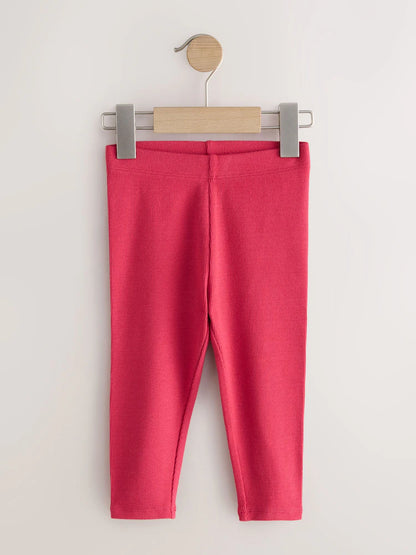 |Girl| Pacote Com 5 Leggings Caneladas Rosa (3 meses a 7 anos)