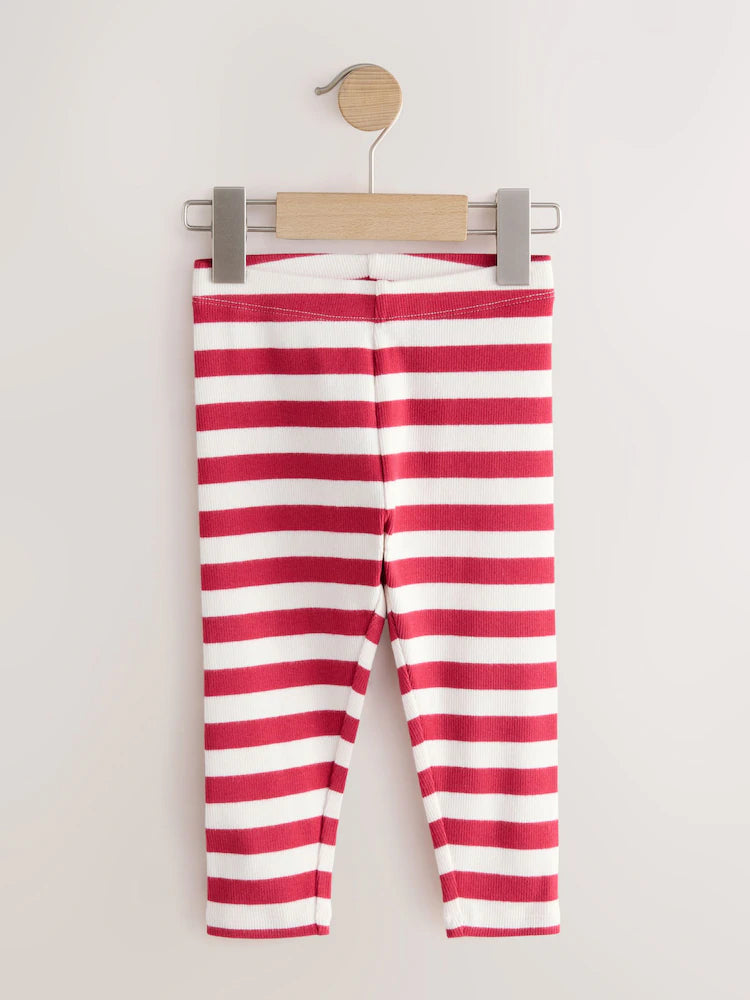 |Girl| Pacote Com 5 Leggings Caneladas Rosa (3 meses a 7 anos)