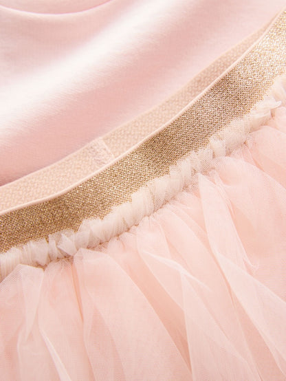 |Girl| Conjunto De Camiseta e Saia Rosa (3 meses a 7 anos)